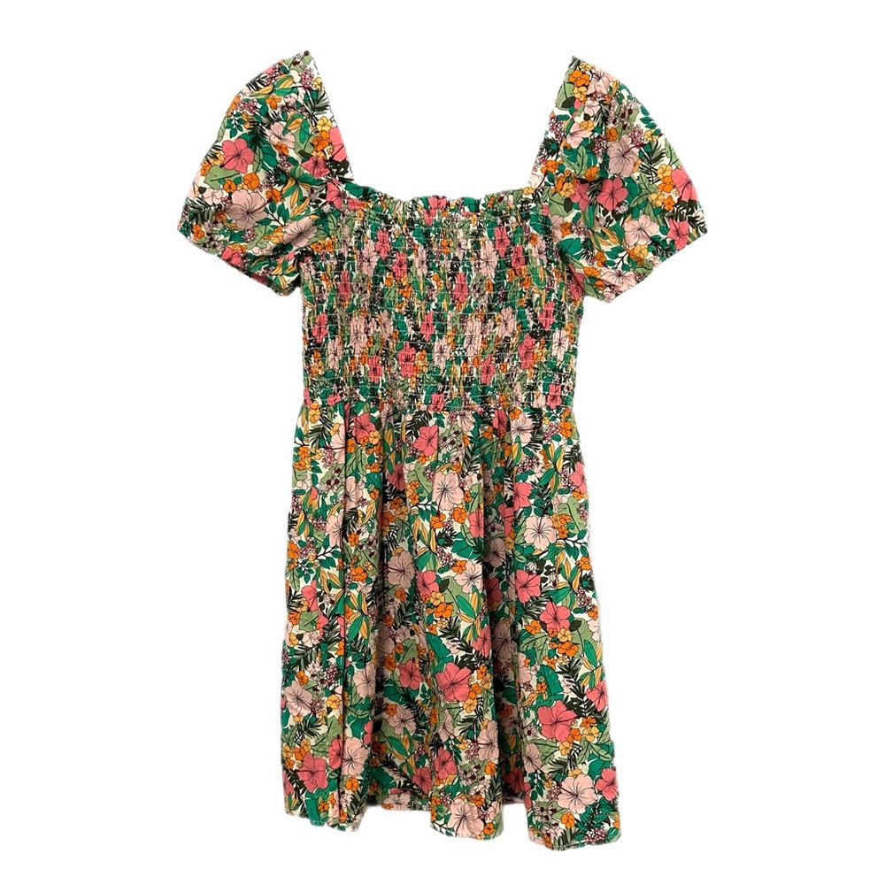 Floral Print Smocked Dress